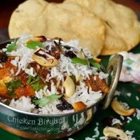 Kerala Chicken Biriyani/ Fried Chicken Biryani/ Indian Restaurant Style Chicken Biriani