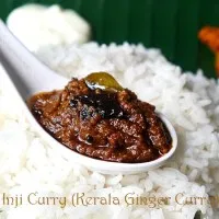 Inji/Ginger Curry (Inji Theeyal/ Ginger Curry with Roasted Coconut Ground Paste)